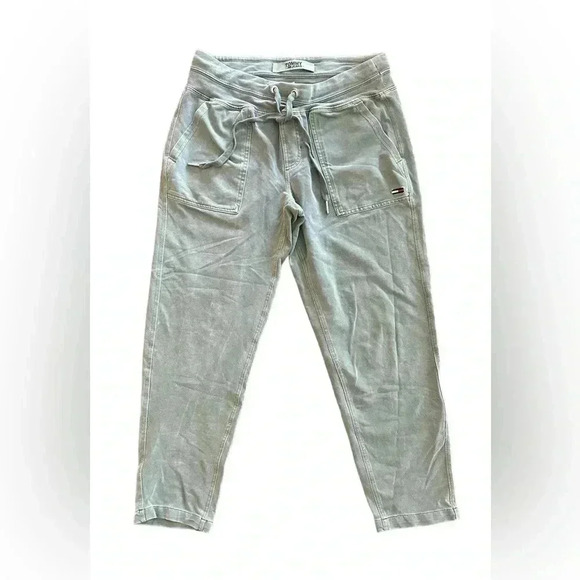 Tommy Hilfiger Jeans Green Cuffed Jogger Pants Woman’s Size Small EUC - Picture 1 of 9